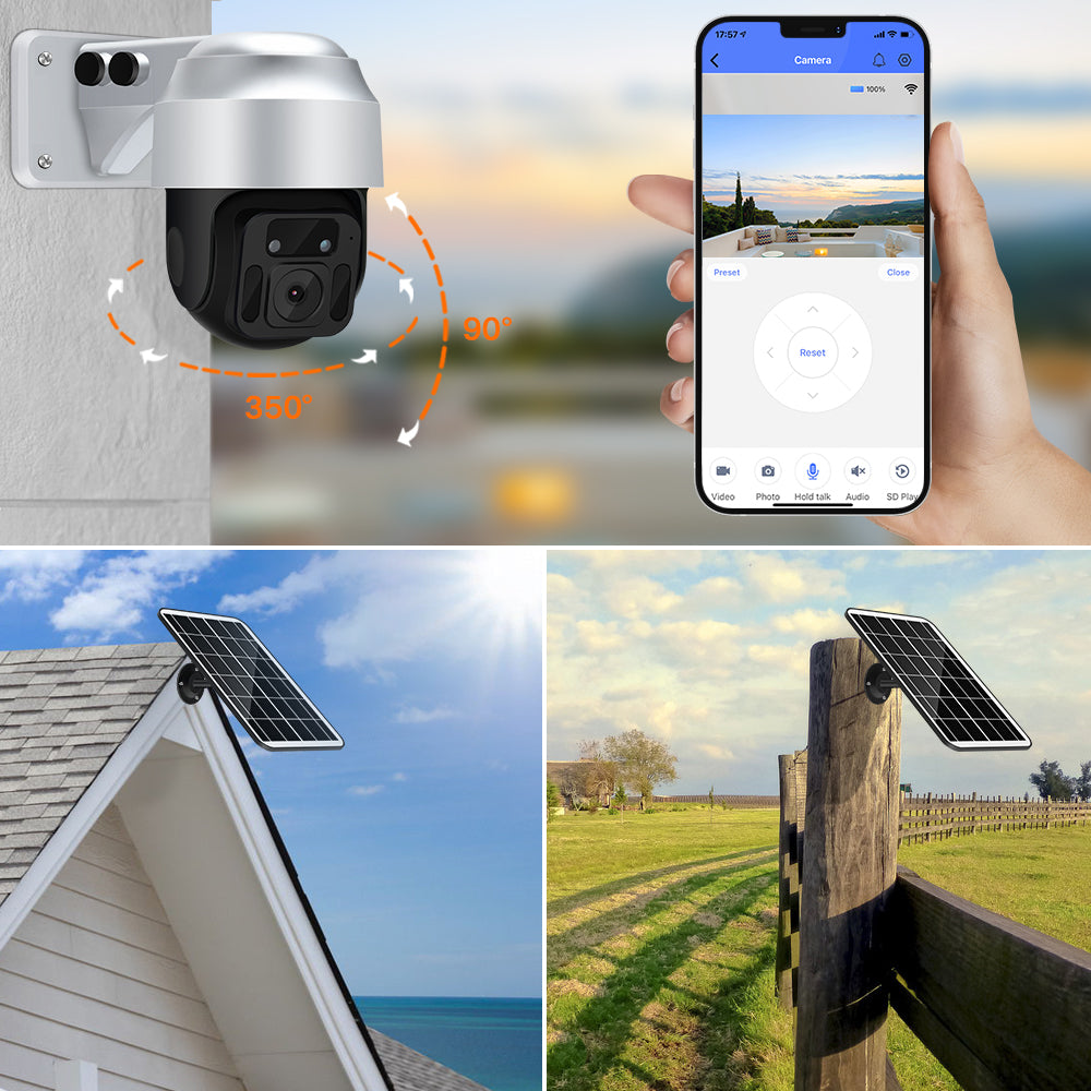 Solar Powered Wireless WiFi Surveillance Camera.