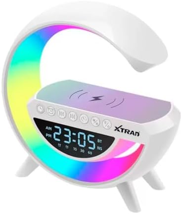 Bluetooth Speaker Colorful Atmosphere Light Wireless Charging Clock.