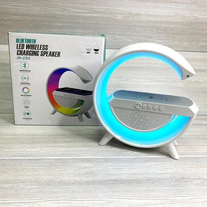 Bluetooth Speaker Colorful Atmosphere Light Wireless Charging Clock.