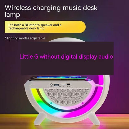 Bluetooth Speaker Colorful Atmosphere Light Wireless Charging Clock.